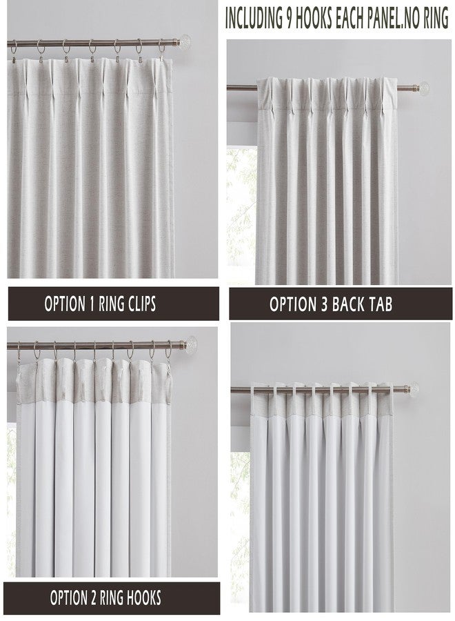 Kayne Studio Blackout Pinch Pleated Curtains,95 Inches Long Linen Blended Pinch Pleat Drapes for Living Room,Thermal Insulated Window Curtains,Back Tab with 9 Hooks (Natural Beige,40" x 95",1panel) - Image 3